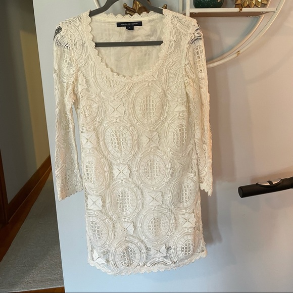 French Connection Dresses & Skirts - French Connection Women's 2 Cream Off White Lace Lined Dress